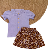 Blouse Fenna broderie grote bloem lila