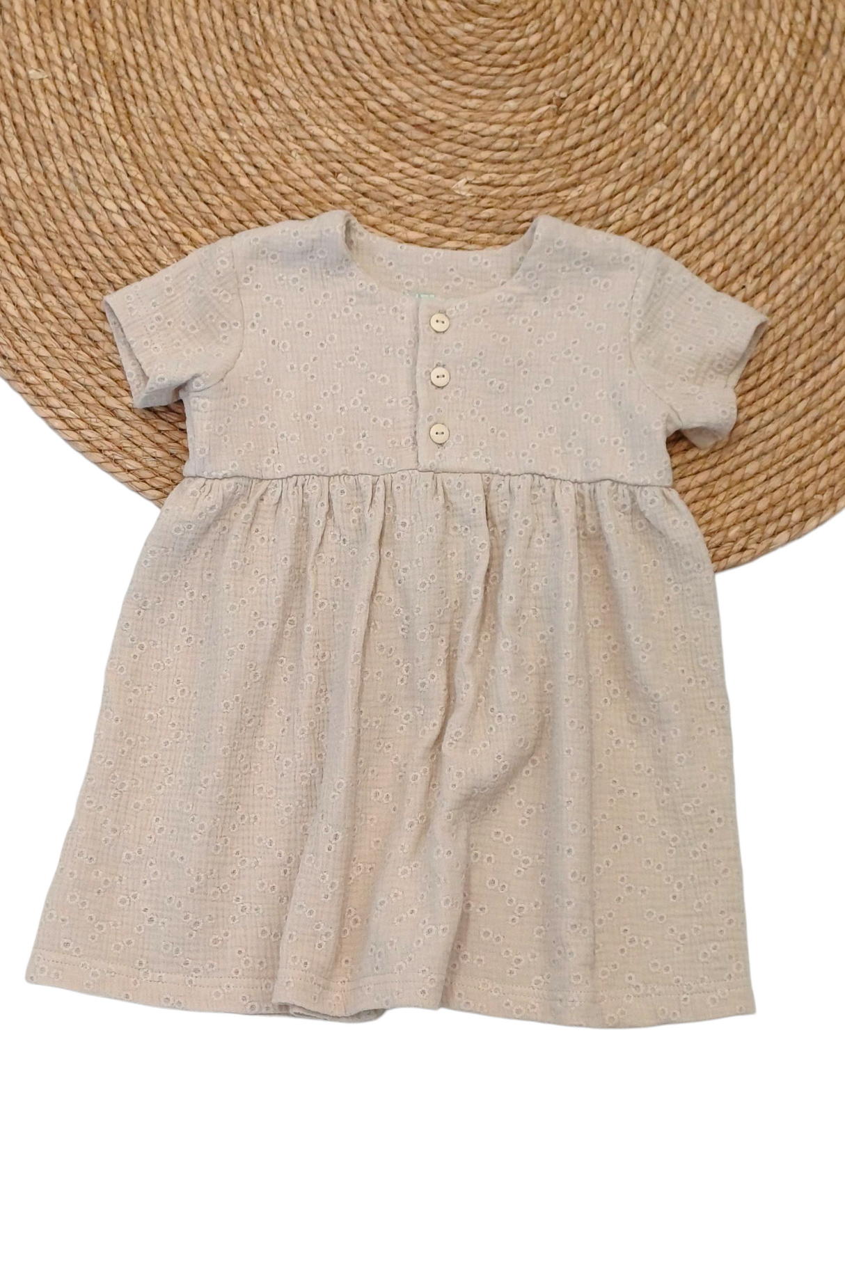 Jurk Jolie broderie korte mouw