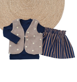 Gilet teddy bruin met madeliefjes