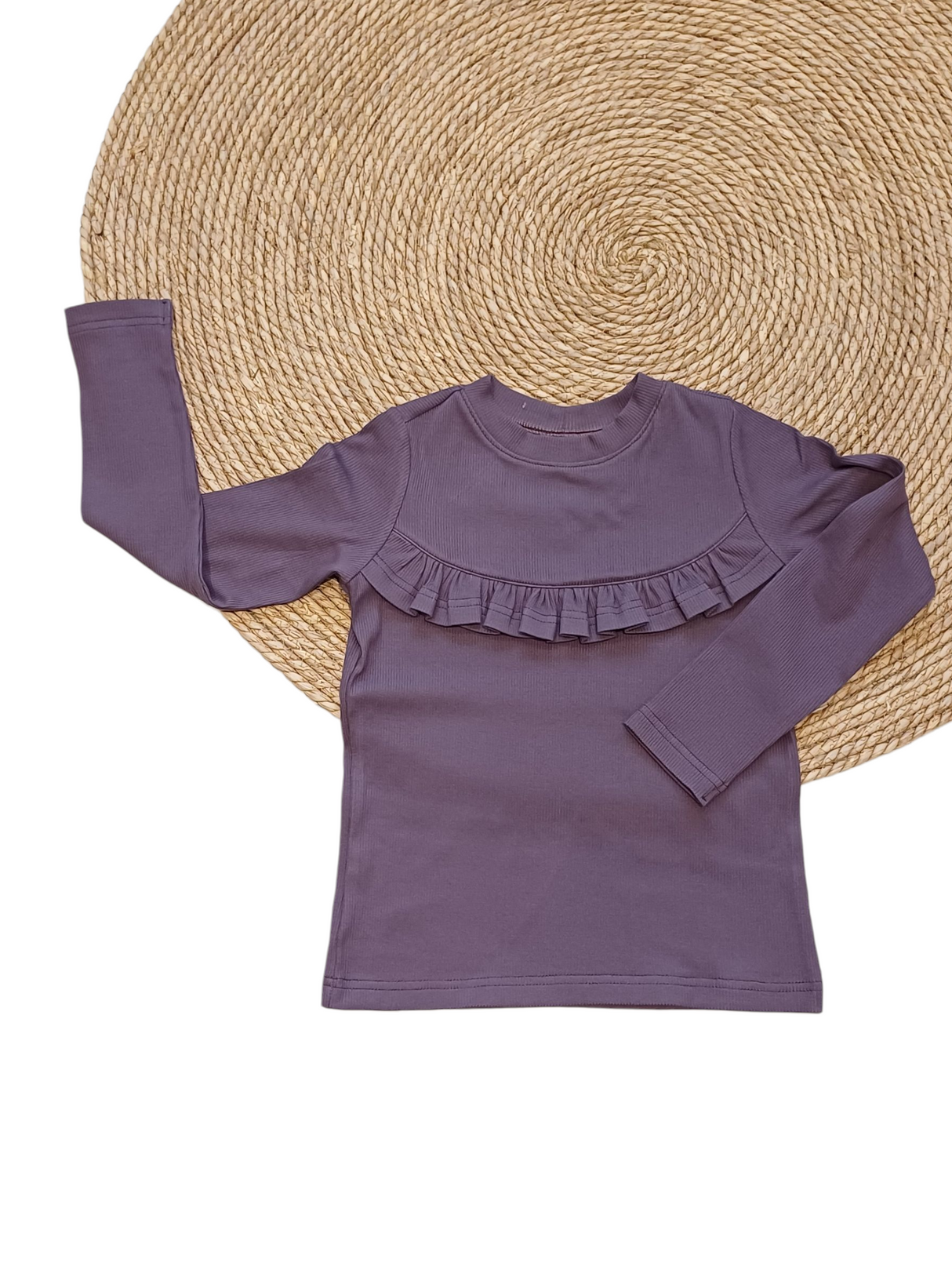 Longsleeve Madeleine dusty paars (fijne rib)