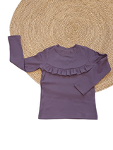 Longsleeve Madeleine dusty paars (fijne rib)