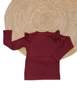 Longsleeve Puck bordeaux (fijne rib)