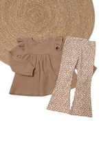 Flared broek panterdroom