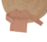 Longsleeve Madeleine ajour perzik