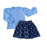 Blouse Fay broderie bloem hemelsblauw