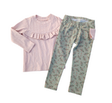 Legging pink on green