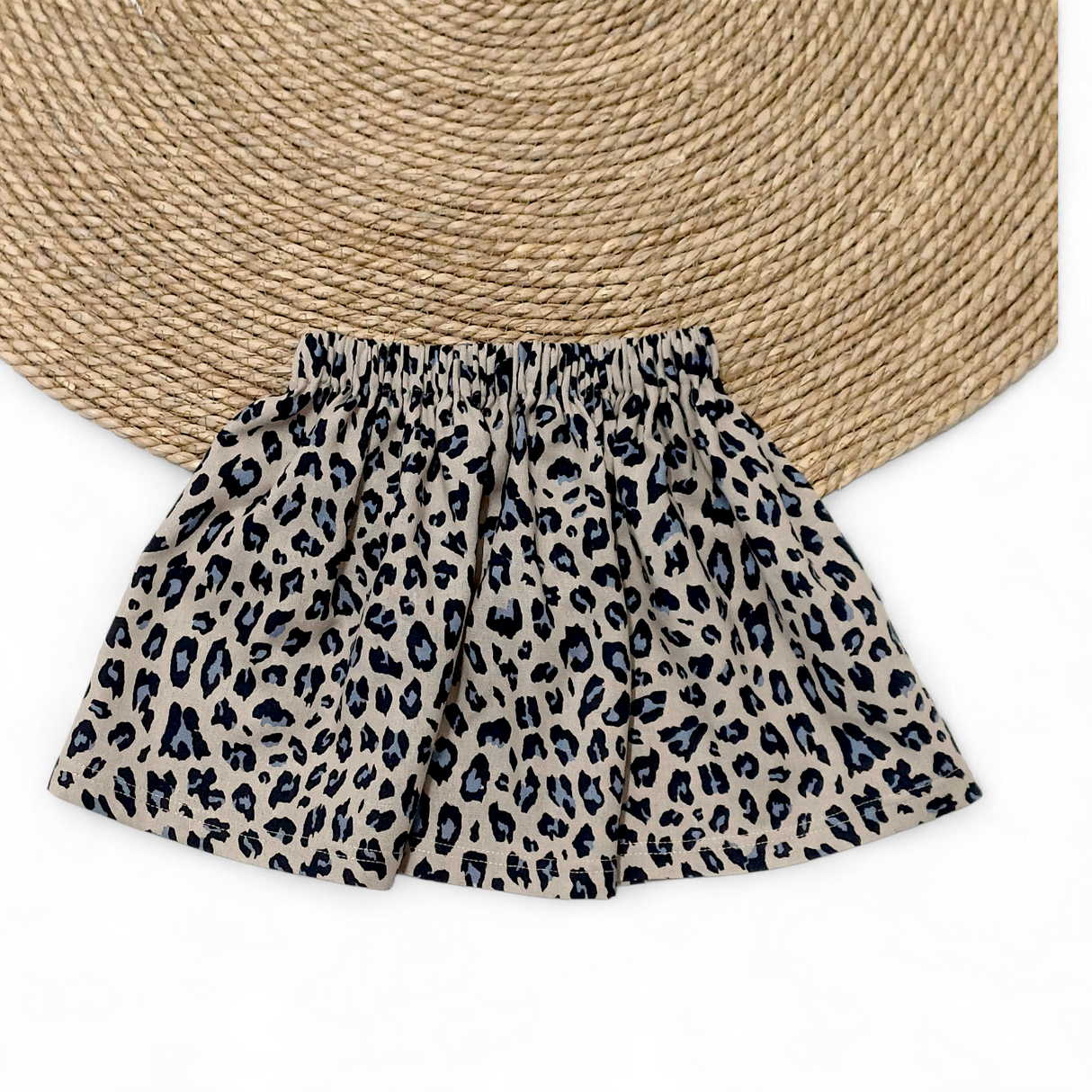 Rokje Steffie linnen leopard love blauw