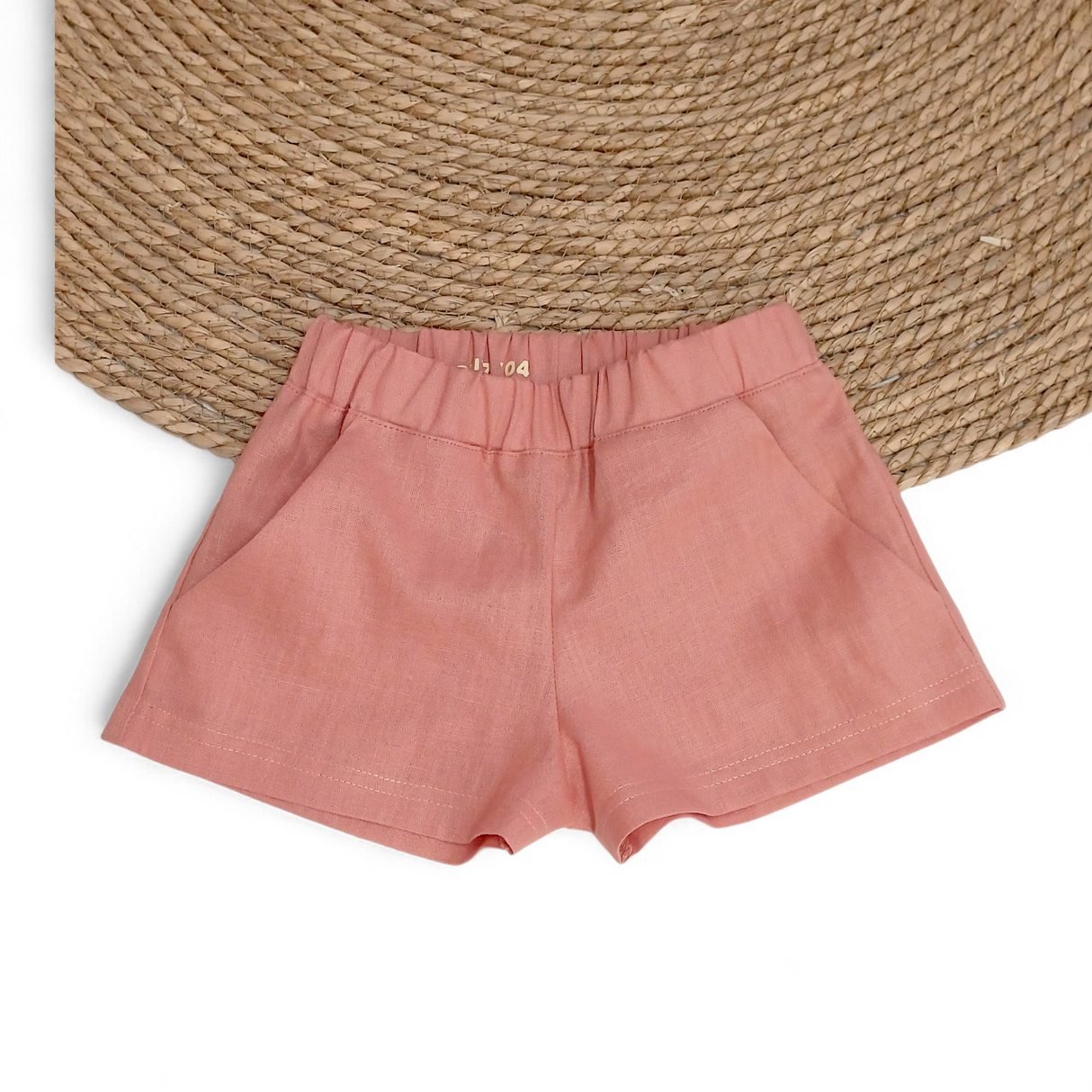 Short Indy summer pink linnen