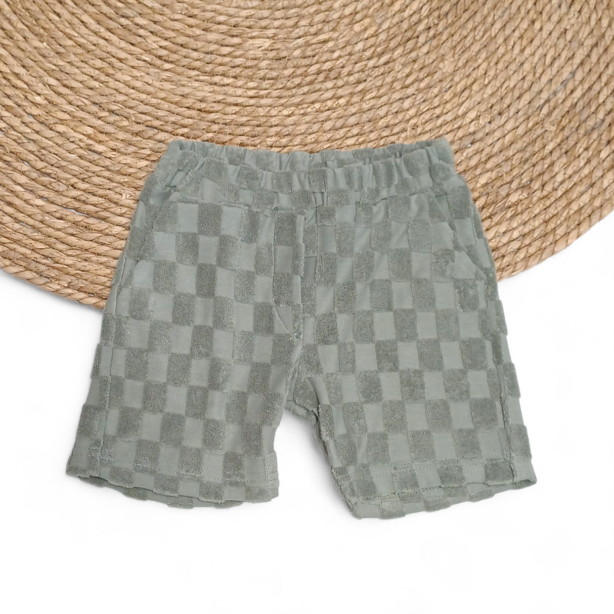 Short Bram badstof oud groen