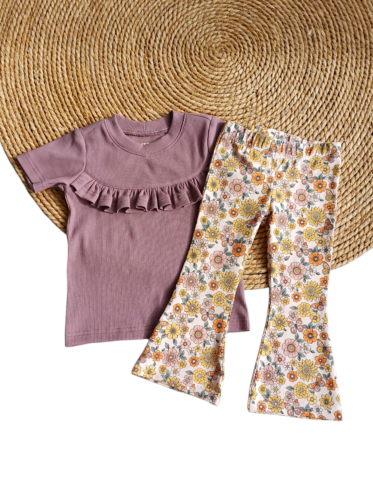 T-shirt Madeleine fijne rib mauve