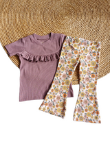 T-shirt Madeleine fijne rib mauve