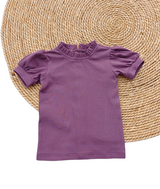 Shirt Lana fijne rib aubergine