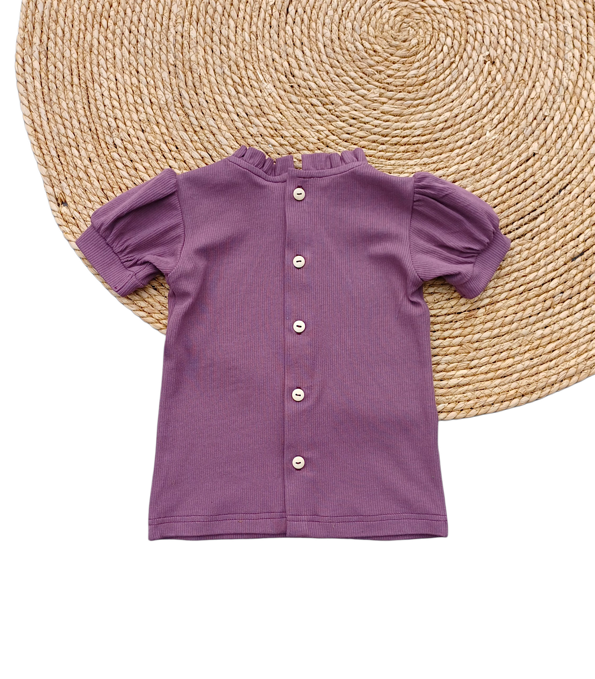 Shirt Lana fijne rib aubergine