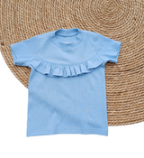 Shirt Madeleine hemelsblauw fijne rib