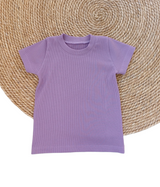 T-shirt Sam oud lila fijne rib