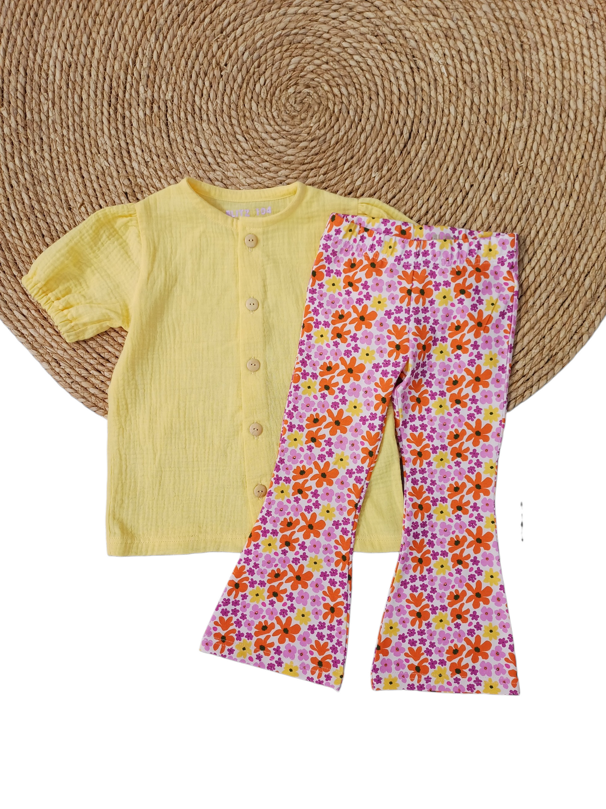 Flared broek yellow retro