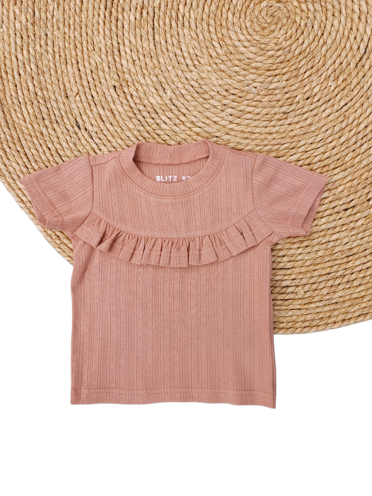 Shirt Madeleine ajour perzik