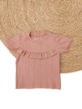 Shirt Madeleine ajour perzik