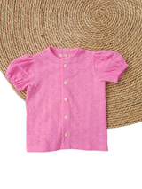 Blouse Fay broderie bloem hot pink
