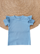 T-shirt Sam licht jeans fijne rib