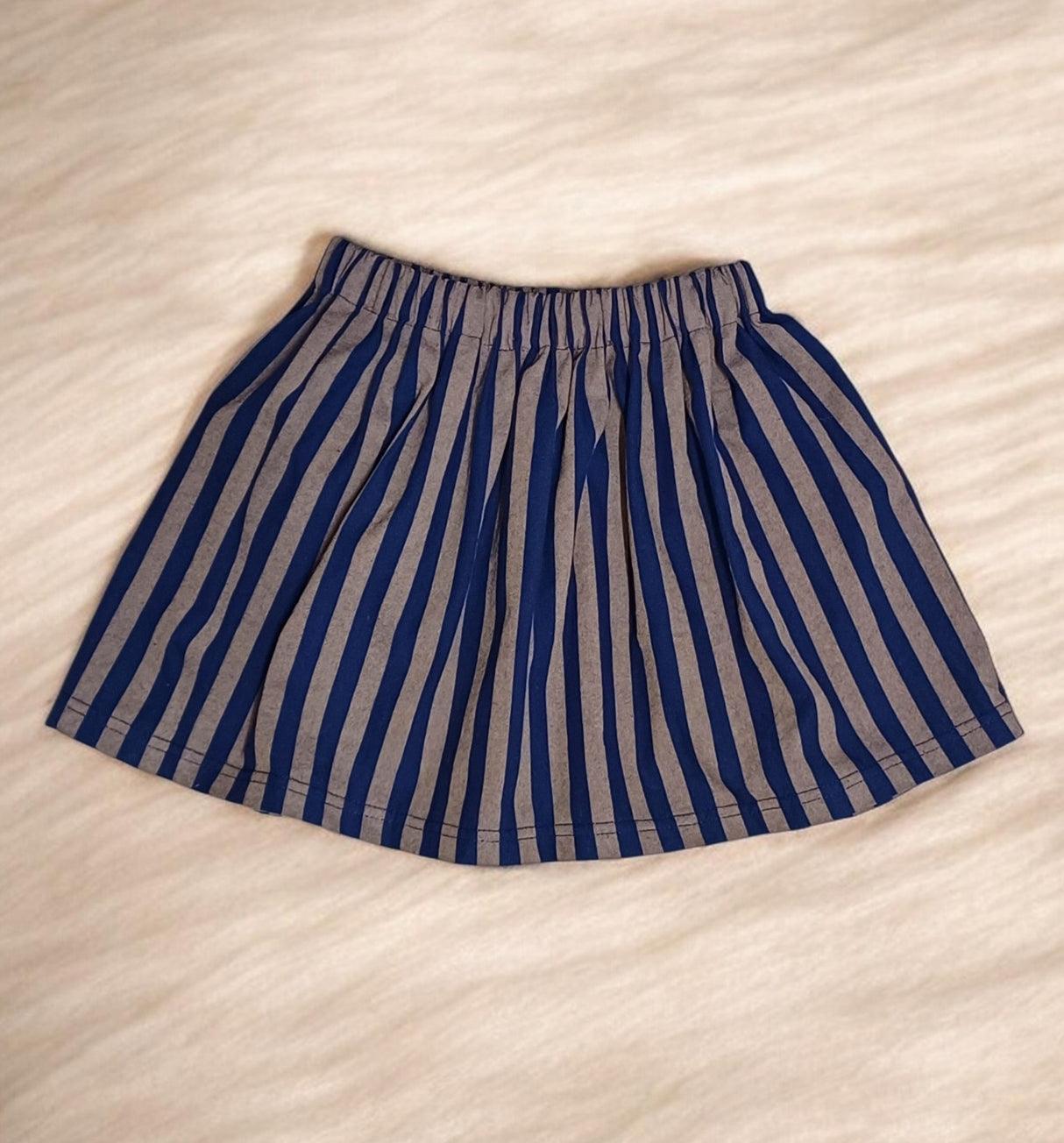 Rokje Steffie gestreept blauw/taupe