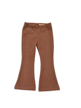 Flared broek grove rib bruin