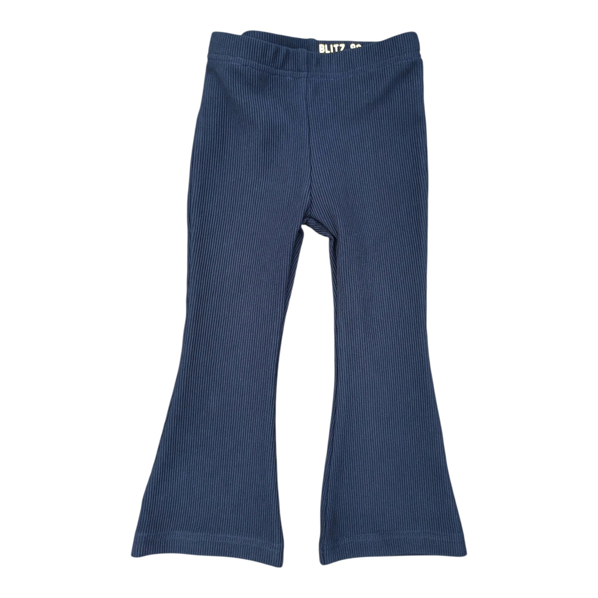 Flared broek grove rib donkerblauw