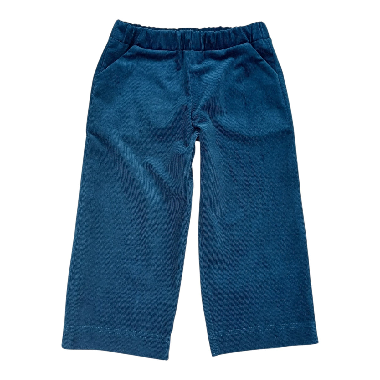 Wide leg broek Flore babyrib petrol