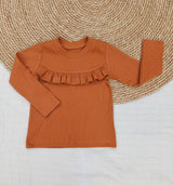 Longsleeve Madeleine cognac (fijne rib)