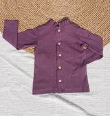 Longsleeve Lana fijne rib aubergine