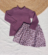 Longsleeve Lana fijne rib aubergine
