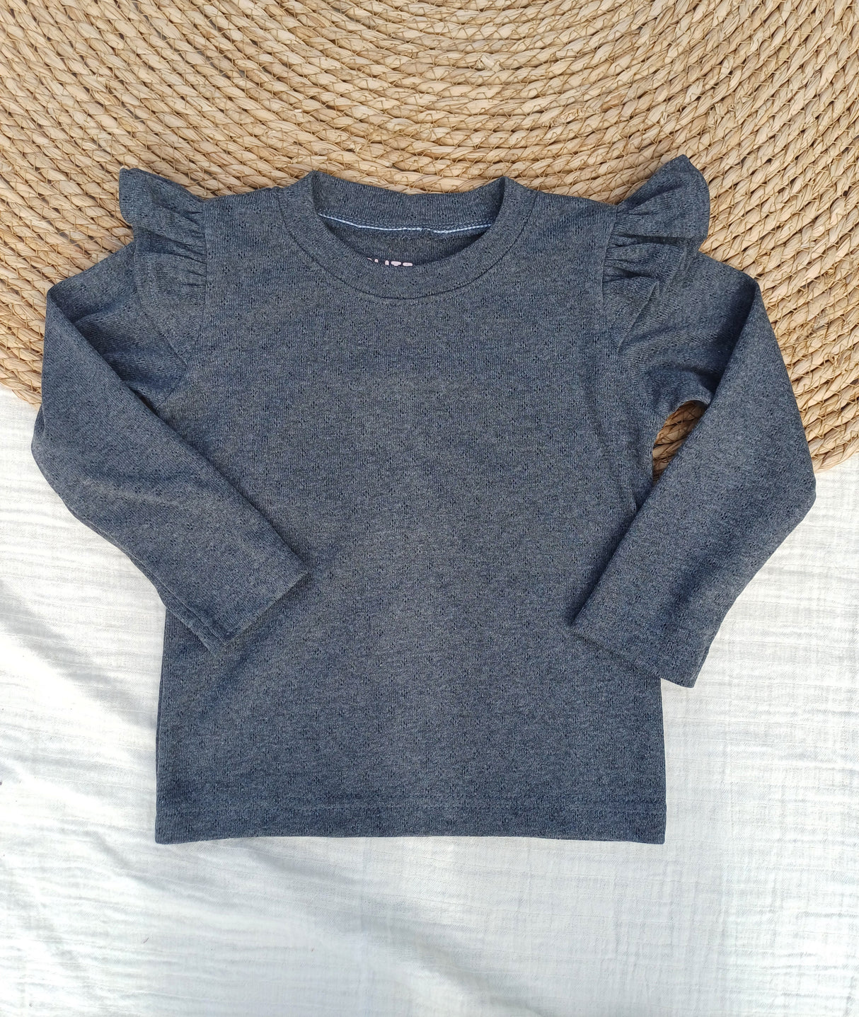 Longsleeve Puck ajour grijs