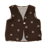 Gilet teddy bruin dots