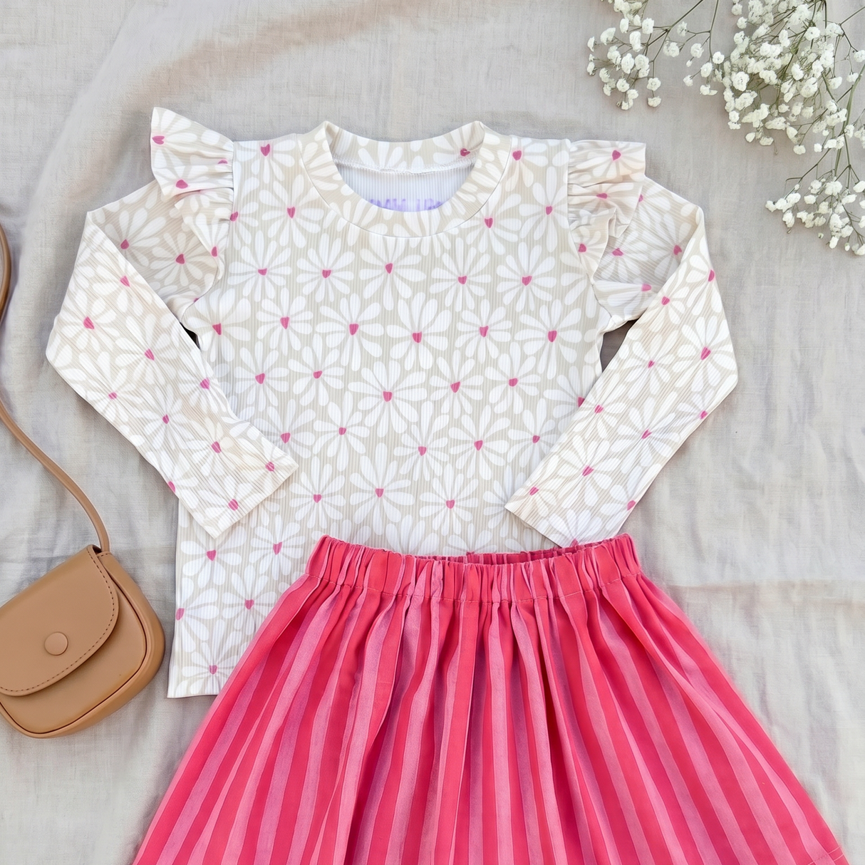 Longsleeve Puck floral hearts (rib)