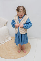 Gilet teddy panter beige