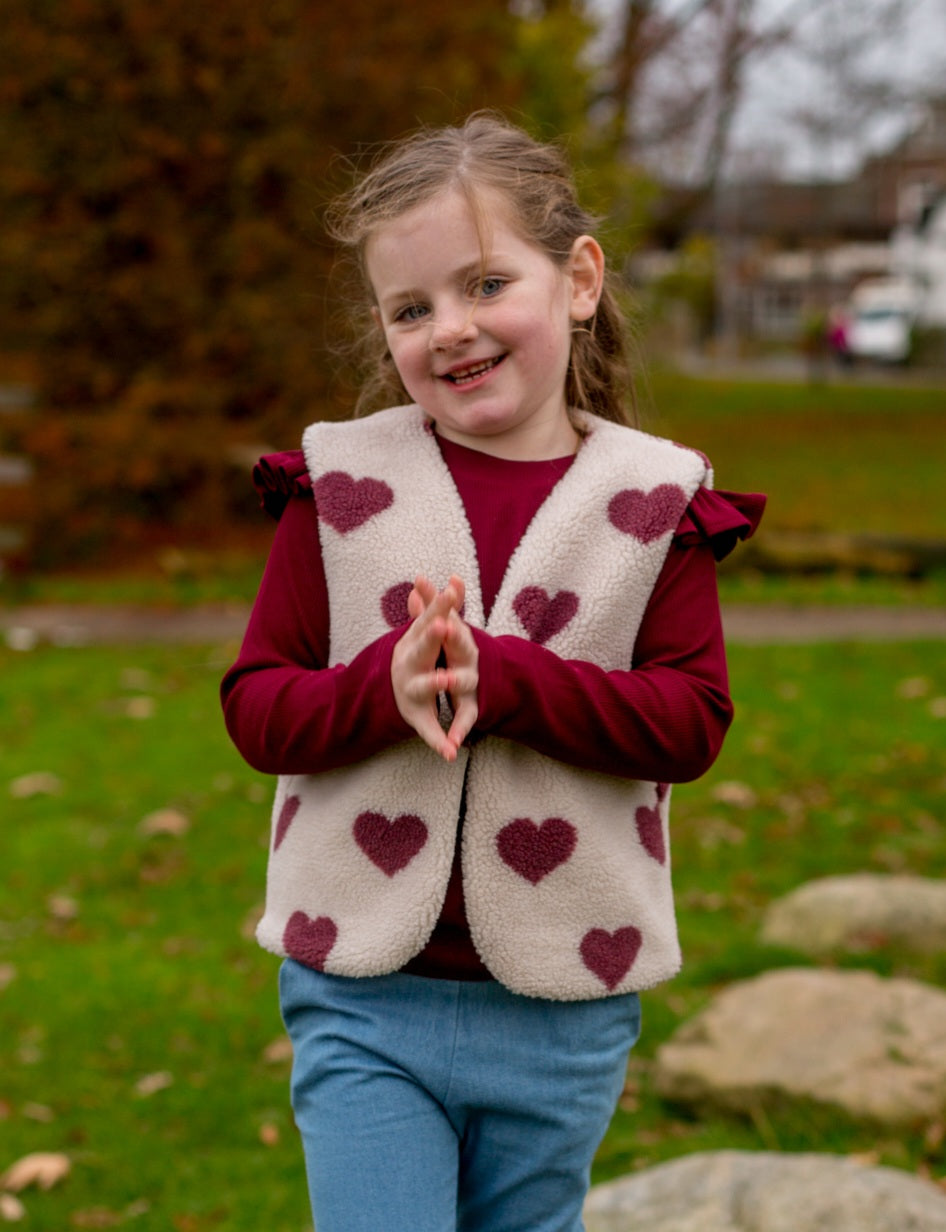 Gilet teddy hartjes