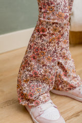 Flared broek floral forrest