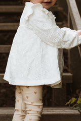 Legging rib hartjes beige/bruin