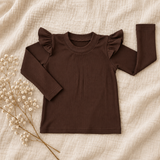 Longsleeve Puck donkerbruin (rib)