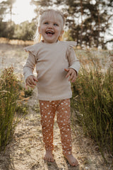 Legging frosty flowers (roestbruin)