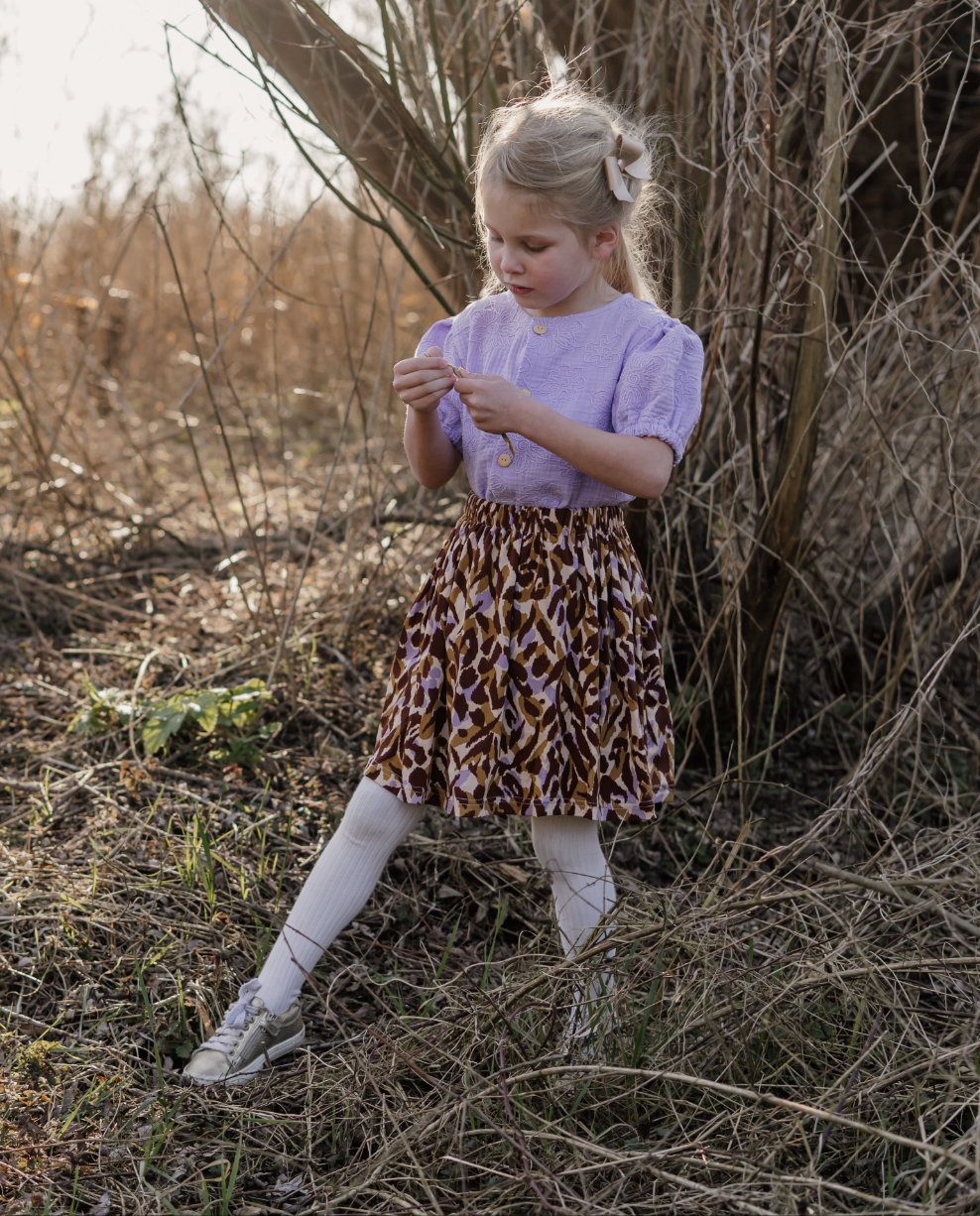 Blouse Fay broderie bloem lila