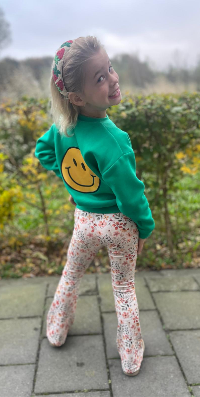 Flared broek Julia bloemenprint