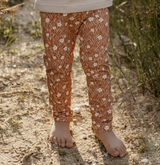 Legging frosty flowers (roestbruin)