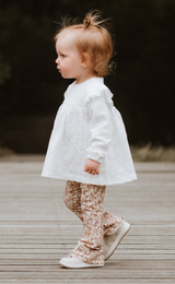 Flared broek floral beige
