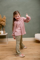 Flared broek pink on green