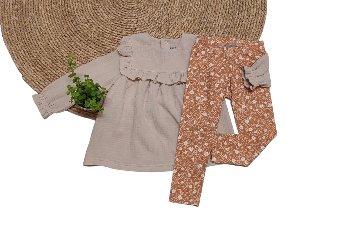 Legging met bloemenprint naar keuze