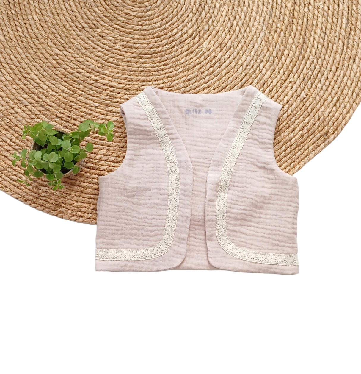 Gilet hydrofiel met sierband in 8 kleuren