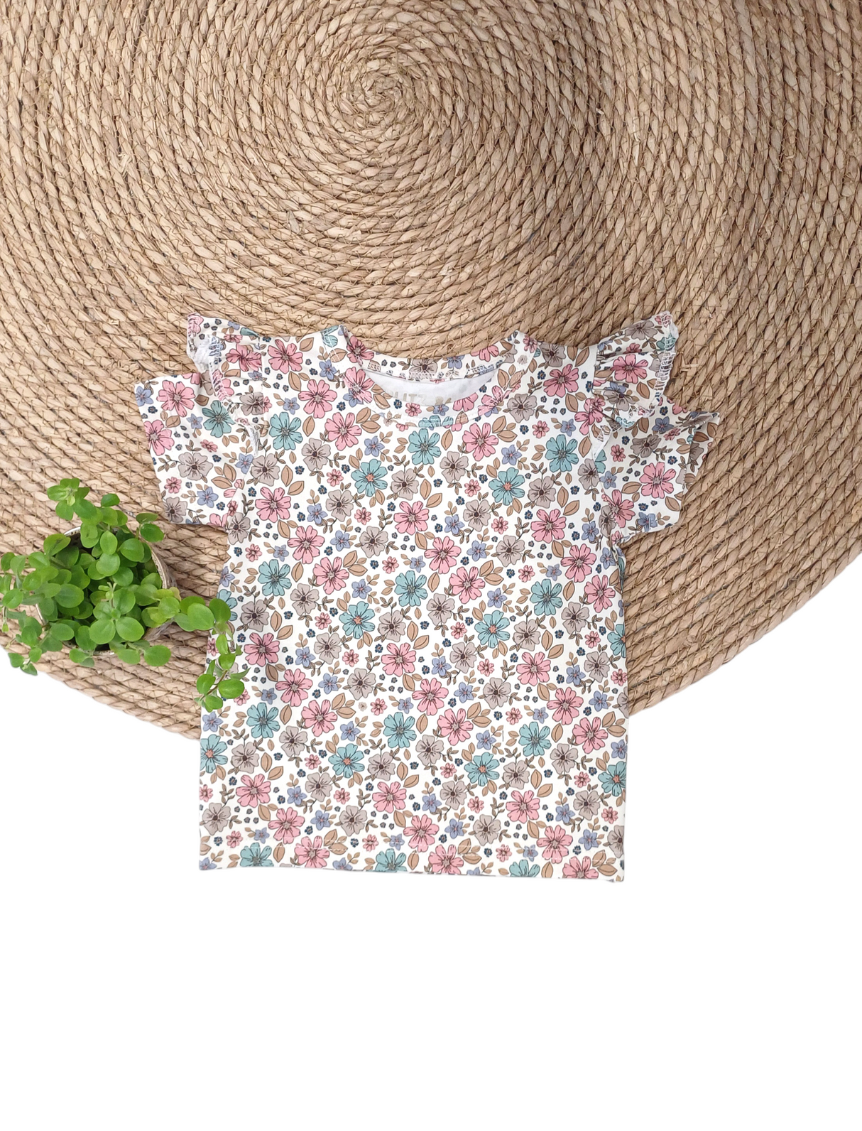 Basic T-shirt Sam in Bloemenprint naar keuze