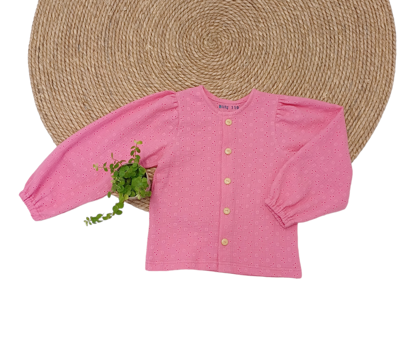 Blouse Fay broderie bloem roze