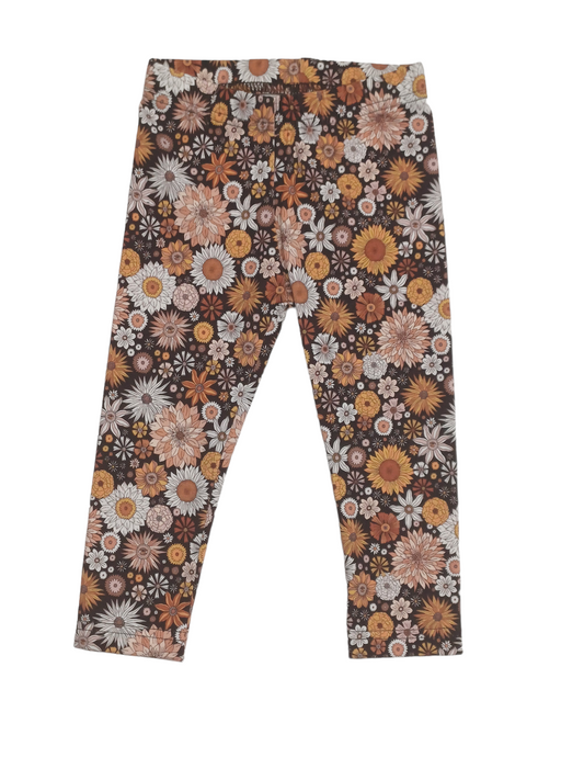 SALE MAAT 80 Legging retro bloemen bruin